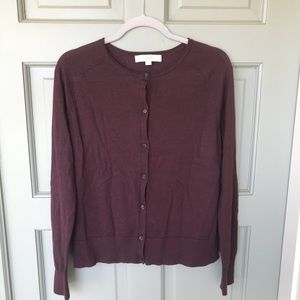 Maroon button up cardigan